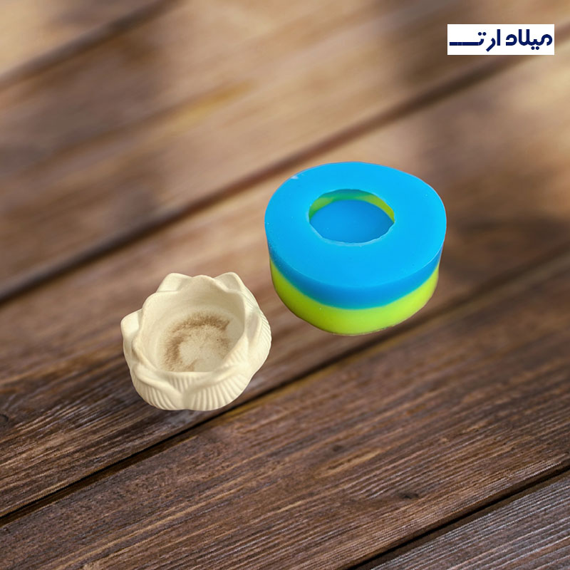 قالب سیلیکونی جا شمعی لاله بتنی قطر 8 ارتفاع2.5سانت