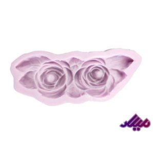 قالب سیلیکونی گل رز دو تایی و برگ 12*4.5