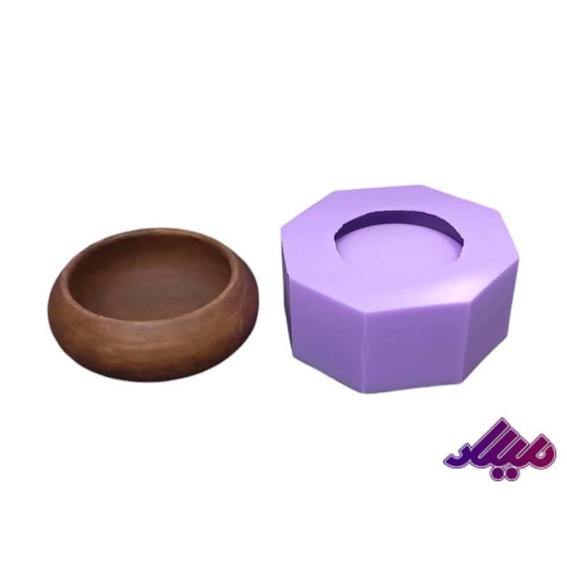 قالب سیلیکونی کاسه گرد طرح چوب قطر 11 ارتفاع 5 سانت