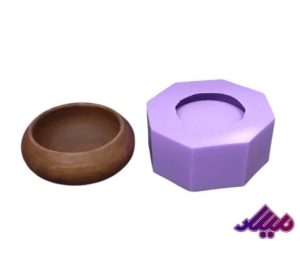 قالب سیلیکونی کاسه گرد طرح چوب قطر 11 ارتفاع 5 سانت
