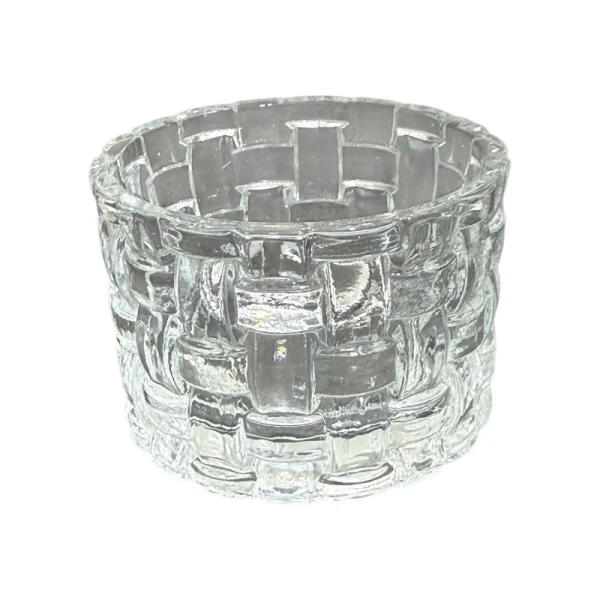 شیشه جا شمعی حصیری گرد قطر 6.5 ارتفاع 4.5