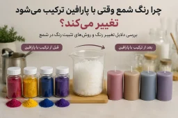 چرا رنگ شمع وقتی با پارافین ترکیب می‌شود تغییر می‌کند؟