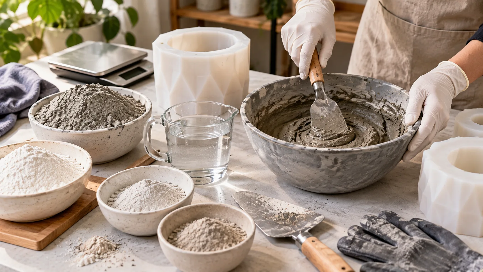 آموزش ساخت جا شمعی بتنی