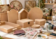آموزش کار با بیس خام MDF؛ پتینه، دکوپاژ و پوشش رزین