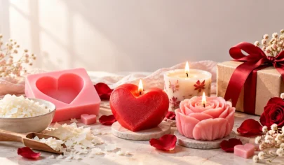 آموزش ساخت شمع کادویی ولنتاین و سالگرد