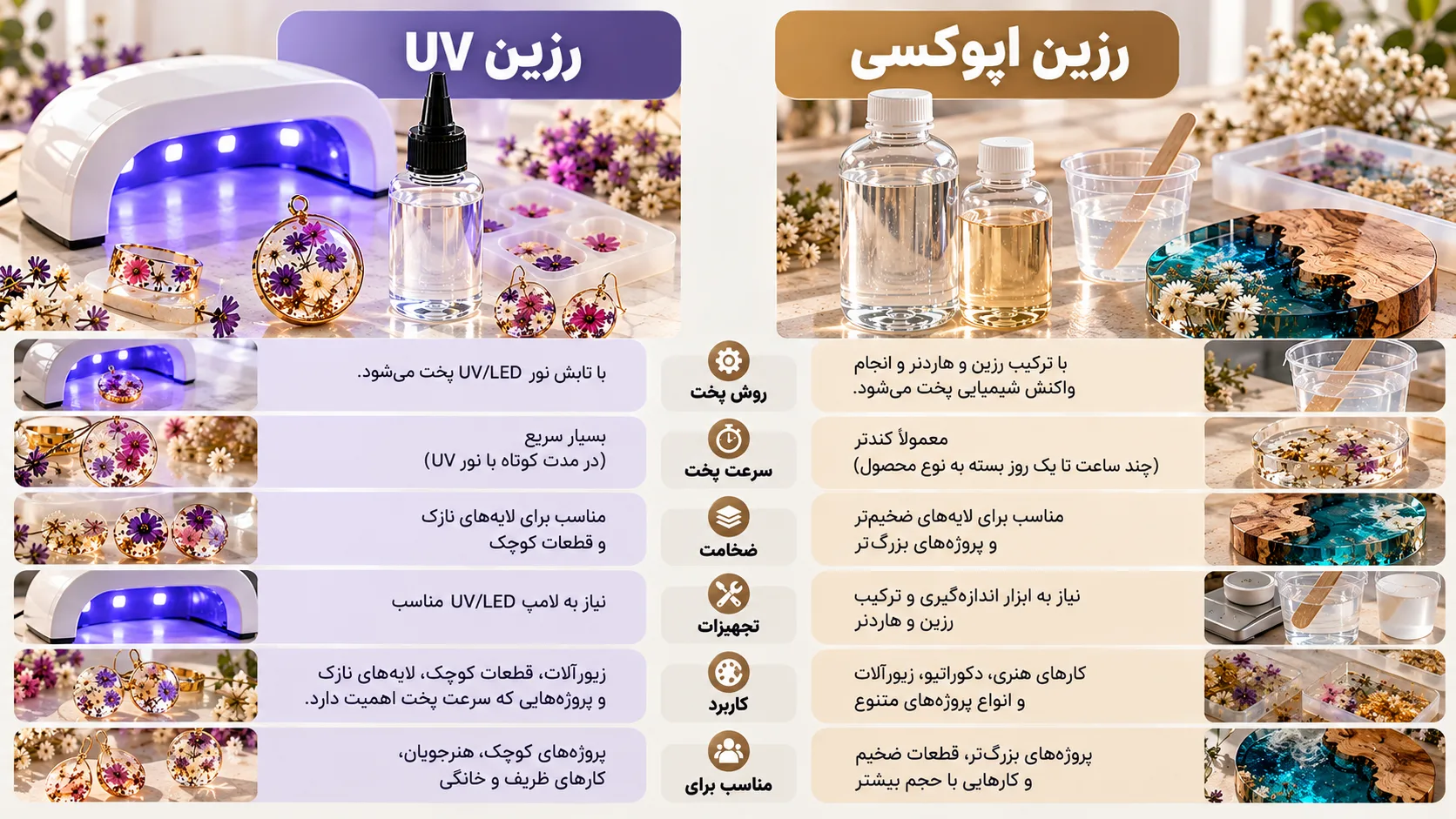 رزین UV چیست و چه تفاوتی با رزین اپوکسی دارد؟